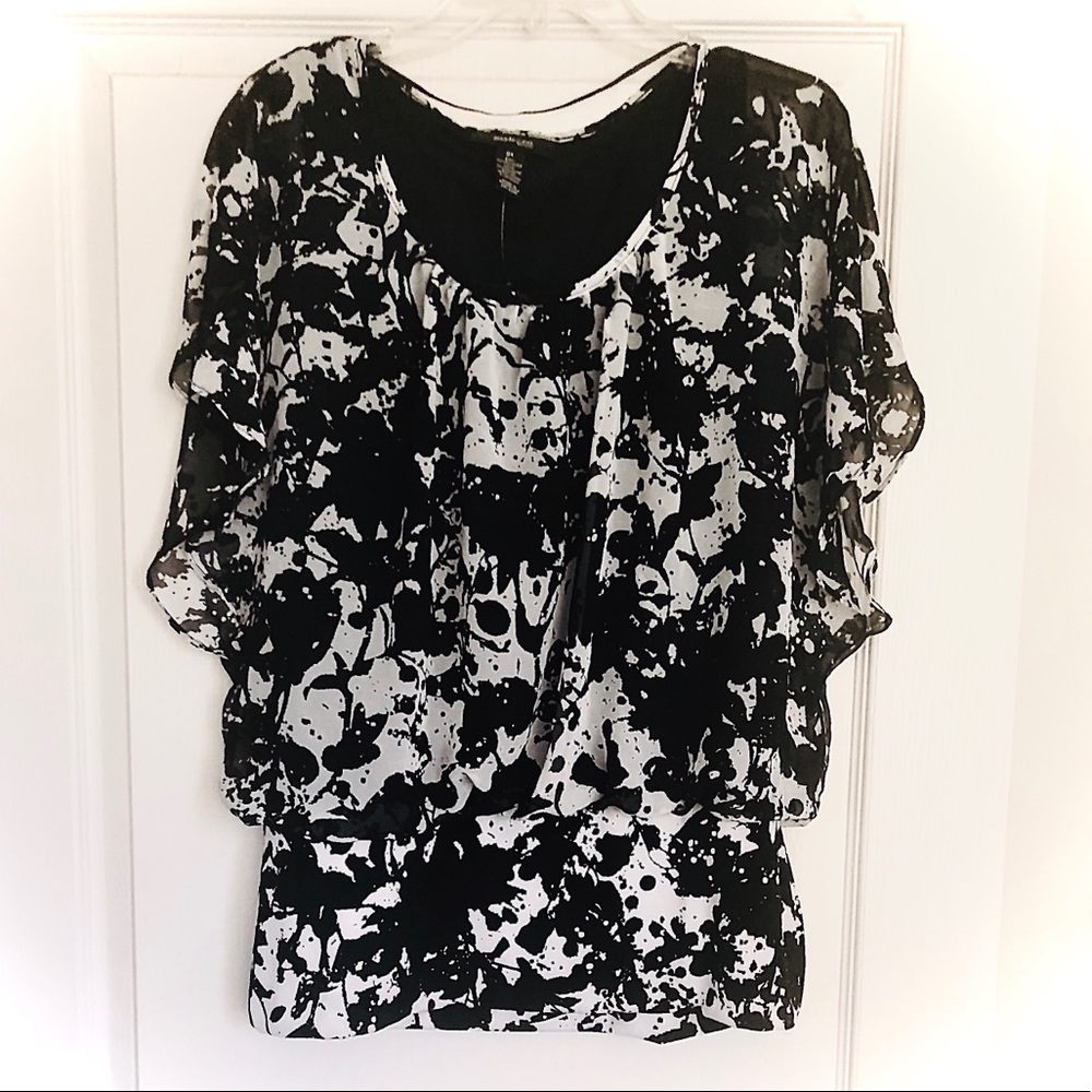 Macy’s Style & Co Woman 0X Splatter Floral Blouse